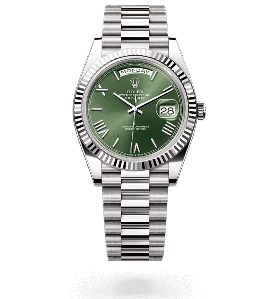 Rolex Day-Date 40 Oyster, 40 mm, white gold Green